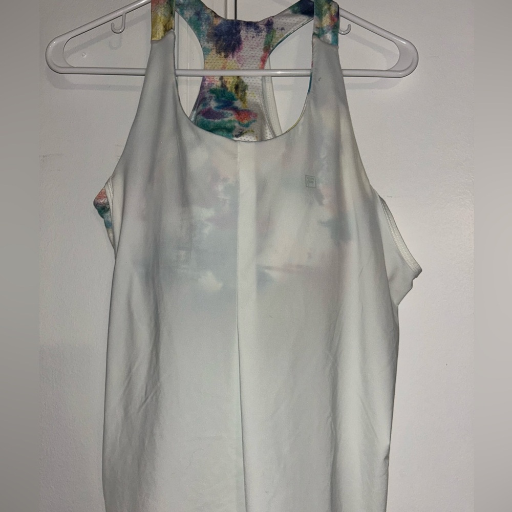 Fila Women's White and Multicolor Tank Top